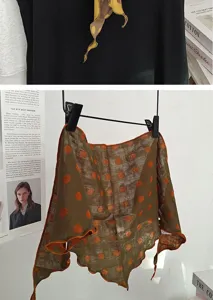 Retro gepunktetes Baumwolldreiecktuch für Damen, japanischer Stil, dekorativer Halstuch.