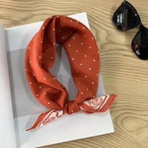 Vintage red polka dot cotton bandana spring summer retro headscarf stylish neck accessory