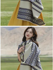 Ethischer Stil Jacquard Damen Schal Imitat Kaschmir warm Winter Outdoor Reise Kleidung