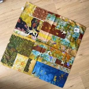 Retro peinture a l'huile patchwork imprime 100% coton petit carre foulard bandeau
