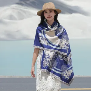 Ethischer Stil Kaschmir Gefühl Damen Schal Winter warme Mode ethnische Jacquard Stola