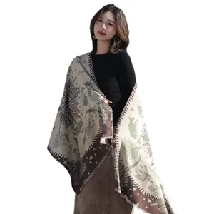Ethnischer Stil Damen Jacquard Kaschmir Gefühl Schal Reise Warmer Schal Oberbekleidung