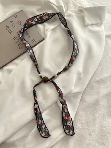 Lente zomer retro literaire linnen kraal sjaal ketting vrouwen veelzijdige lange halsdoek accessoire