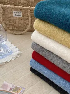 Korean style solid color cozy knit scarf autumn winter warm thick fashion neck wrap versatile