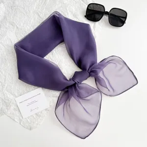 Lila Chiffonschal Damenhalsuch leichter minimalistischer Sommerschal eleganter Fruehlingstuch