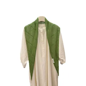 Stile coreano scialle triangolare in maglia a rete verde foulard elegante estivo