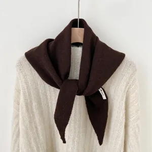 Vrouwen winter effen kleur gebreide driehoekige sjaal warme mode gezellige halsdoek doek