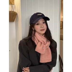 Stile coreano tinta unita morbido autunno inverno sciarpa in maglia lana caldo chic moda