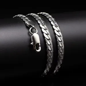Men Stainless Steel Cuban Chain Necklace And Bracelet Set Hip Hop Trendy Polished NK Chain Fashion Jewelry