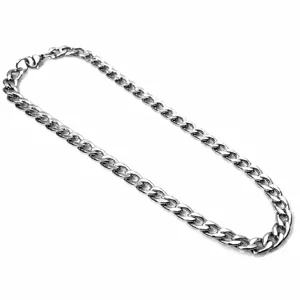 Men women hip hop thick style titanium steel Cuban chain necklace 50cm length