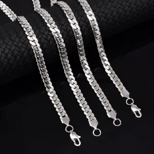 Men hip hop titanium steel Cuban chain necklace, encrypted embossed NK curb chain fashion item.