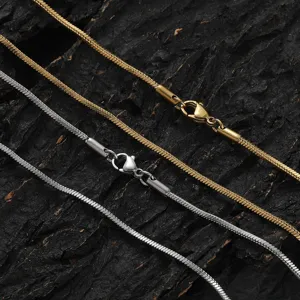 Collier chaîne serpent en acier titane minimaliste, élégants bijoux dorés et argentés pour vous
