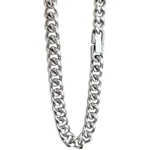 Thick titanium steel Cuban link chain necklace, hip hop style short choker for men and women.