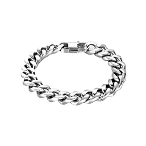 Men's stainless steel cuban chain bracelet chunky hip hop heavy link wrist jewelry.