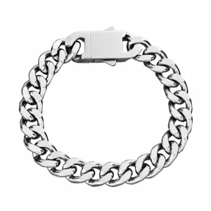 Edelstahl kuba kette armband fur herren 10mm hip hop schmuck detailansicht foto design