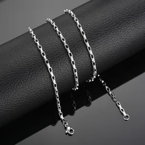 Zilveren roestvrijstalen kettingketting voor dames, minimalistische mode sleutelbeinketting sieraden.