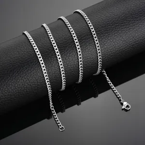 Elegante roestvrijstalen Cubaanse ketting halsketting voor dames, minimalistische hiphop sieraden