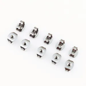 Partes Posteriores de Pendiente de Mariposa de Acero Inoxidable Topes de Pendiente Metálicos Tapones Seguros Accesorios DIY