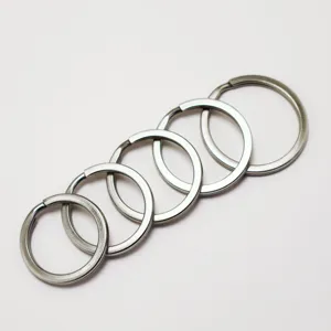 Stainless Steel Flat Split Key Rings Heavy Duty Metal Key Ring Loop For DIY Craft Car Keychains Ring Holder Hardware