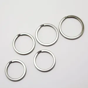 Stainless steel key rings flat split rings round metal keyholders for DIY crafts hardware parts
