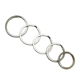 Anelli portachiavi in acciaio inossidabile cerchi metallici piatti per accessori fai da te
