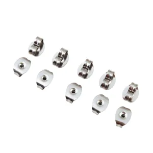 Cierres de pendiente de mariposa de acero inoxidable Tuercas de oreja seguras para joyeria 10pz