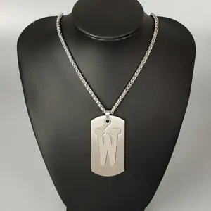 Stainless Steel Letter W Pendant Necklace Hip Hop Streetwear Chain Men Women Jewelry