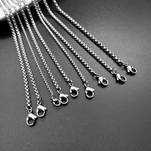 Heren roestvrijstalen doosketting ketting DIY sieraden accessoire met kreeftsluiting groothandel