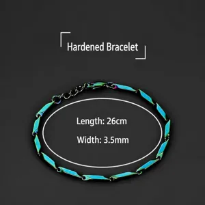Men's Stainless Steel Bamboo Chain Bracelet Colorful Rainbow Titanium Steel Link Bracelets Fashion Jewelry Gift