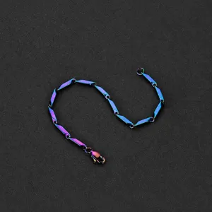 Rainbow titanium steel bamboo link bracelet for men fashion jewelry main product view