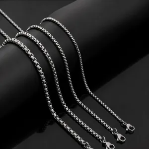 Heren roestvrij staal doos ketting ketting titanium staal mode sieraden groothandel