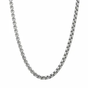 Heren roestvrijstalen boxketting titanium staal mode sieraden hoofdpagina display