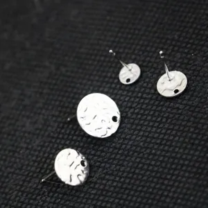 Tige de Boucle d'Oreille en Disque à Motifs en Acier Inoxydable Composants de Fabrication de Bijoux DIY