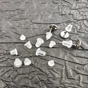 Clear Silicone Earring Backs Bullet Clutch Ear Nuts Replacement Small Medium Large Earring Findings
