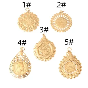 Vintage hohle edelstahl anhänger DIY schmuckzubehör halskette charms set 5 stück neu