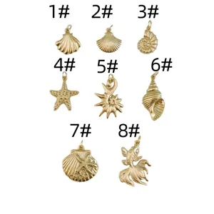 Pendentifs coquillage étoile de mer et poisson en acier inoxydable pour bijoux faits.