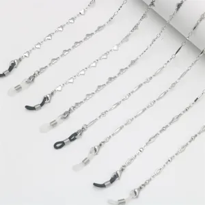 Edelstahl Brillenkette Maskenband Herz Geometrische Spliced Kette Brillenhalter Nackengurt Für Damen Herren Schmuck
