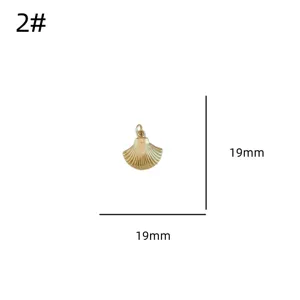 Pendentif coquillage doré 19mm en acier inoxydable style marin détail accessoire DIY.