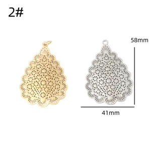 Ciondolo a goccia in filigrana oro e argento accessorio per gioielli fai da te cavo 58x41mm