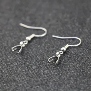 Stainless steel bead spring earring hooks bail DIY jewelry making accessories details view