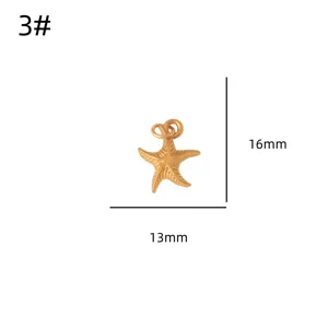 Golden stainless steel starfish charm pendant for DIY jewelry accessory parts.