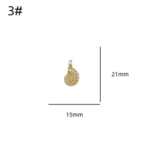 Pendentif coquillage style océan en acier inoxydable accessoire bijoux DIY collier.