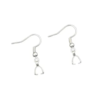 Stainless steel ear hooks with spring and bail for DIY handmade jewelry making accessories.