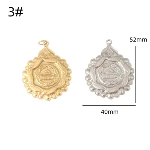 Retro hohler Edelstahlanhänger DIY Schmuck Zubehör Halskette Armband Charm Dekoration.