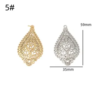 Ciondolo filigrana vuoto vintage goccia DIY creazione gioielli collana orecchini accessori
