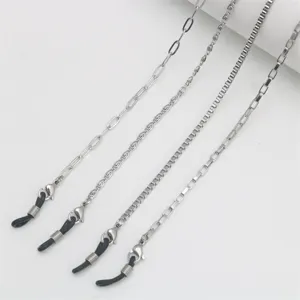 Stainless steel eyewear chain detail, multi-style metal mask hanging chain for daily use.