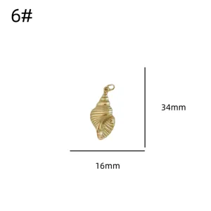 Pendentif coquillage conque doré accessoire bijoux DIY collier bracelet 34x16mm