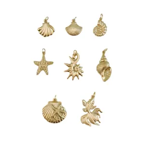 Pendentifs Étoile de Mer Coquillage Style Océan en Acier Inoxydable Accessoires de Bijoux DIY Breloques Plaquées Or Argent Pour Collier Bracelet