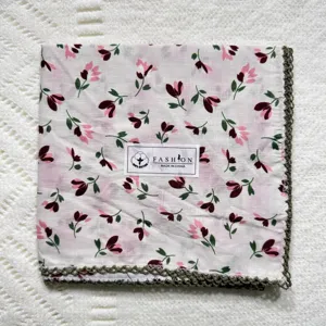 Korean vintage floral cotton square scarf, pastoral style hair band or chic neckerchief.
