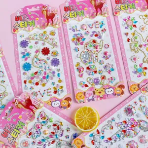 Cute Korean style acrylic rhinestone crystal diamond stickers for DIY journal decorating.